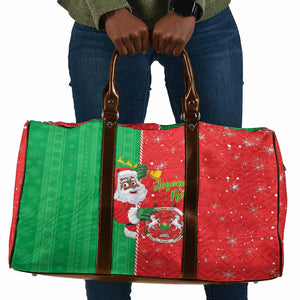 Burkina Faso Christmas Travel Bag Black Santa Joyeux Noel