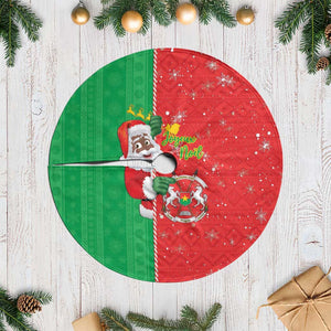Afro Christmas in Burkina Faso Tree Skirt Black Santa Joyeux Noel - African Pride