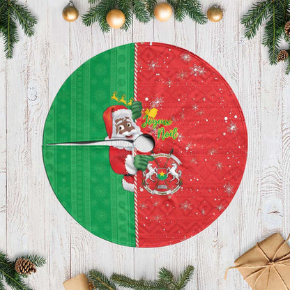 Afro Christmas in Burkina Faso Tree Skirt Black Santa Joyeux Noel - African Pride