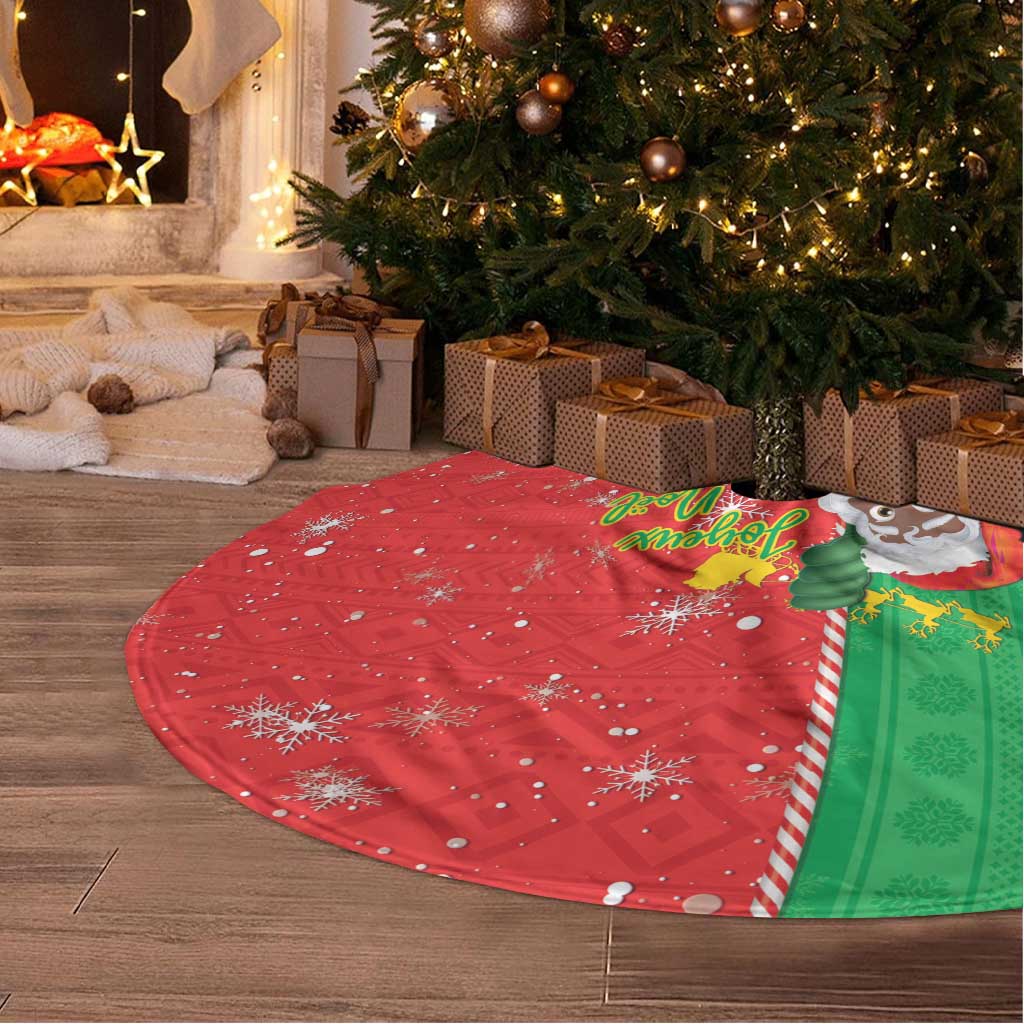 Afro Christmas in Burkina Faso Tree Skirt Black Santa Joyeux Noel - African Pride
