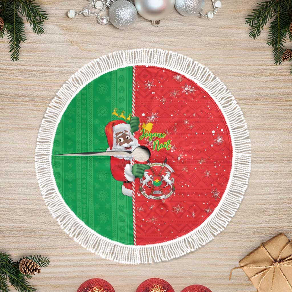 Afro Christmas in Burkina Faso Tree Skirt Black Santa Joyeux Noel - African Pride