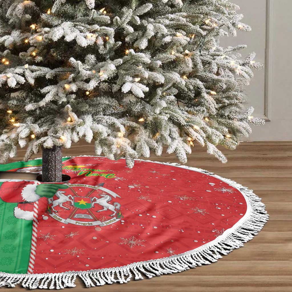 Afro Christmas in Burkina Faso Tree Skirt Black Santa Joyeux Noel - African Pride