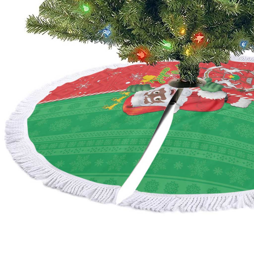 Afro Christmas in Burkina Faso Tree Skirt Black Santa Joyeux Noel - African Pride