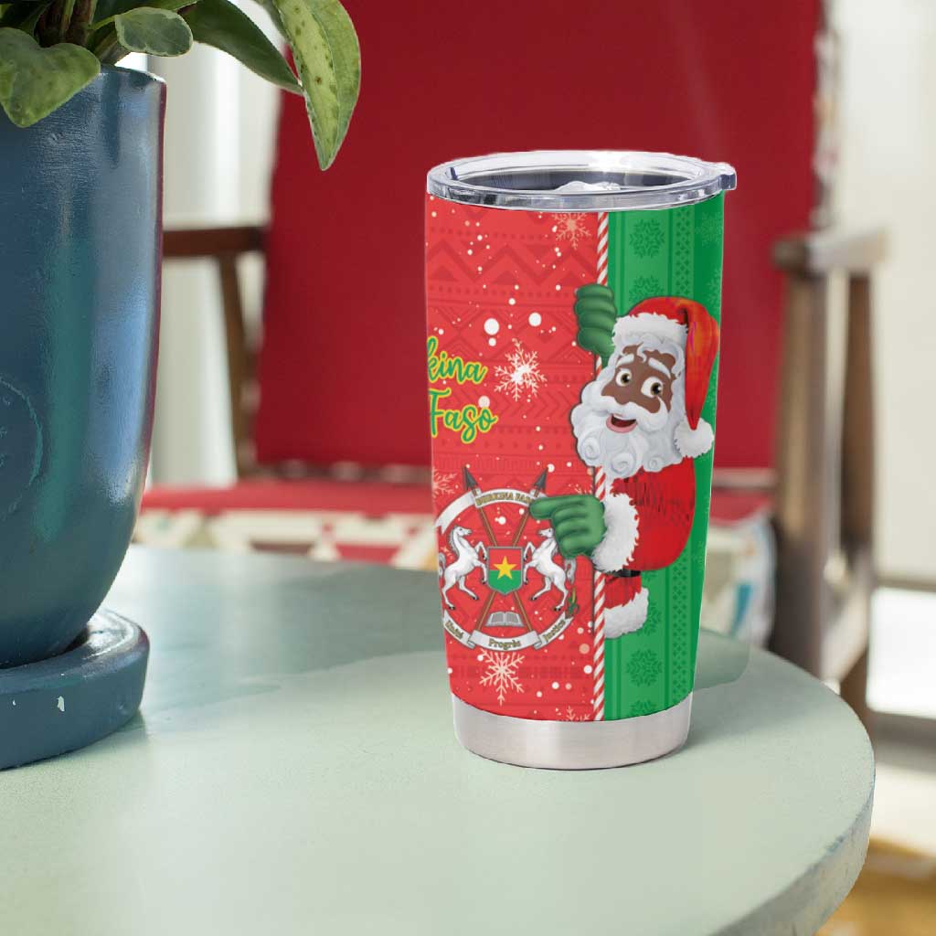 Afro Christmas in Burkina Faso Tumbler Cup Black Santa Joyeux Noel - African Pride