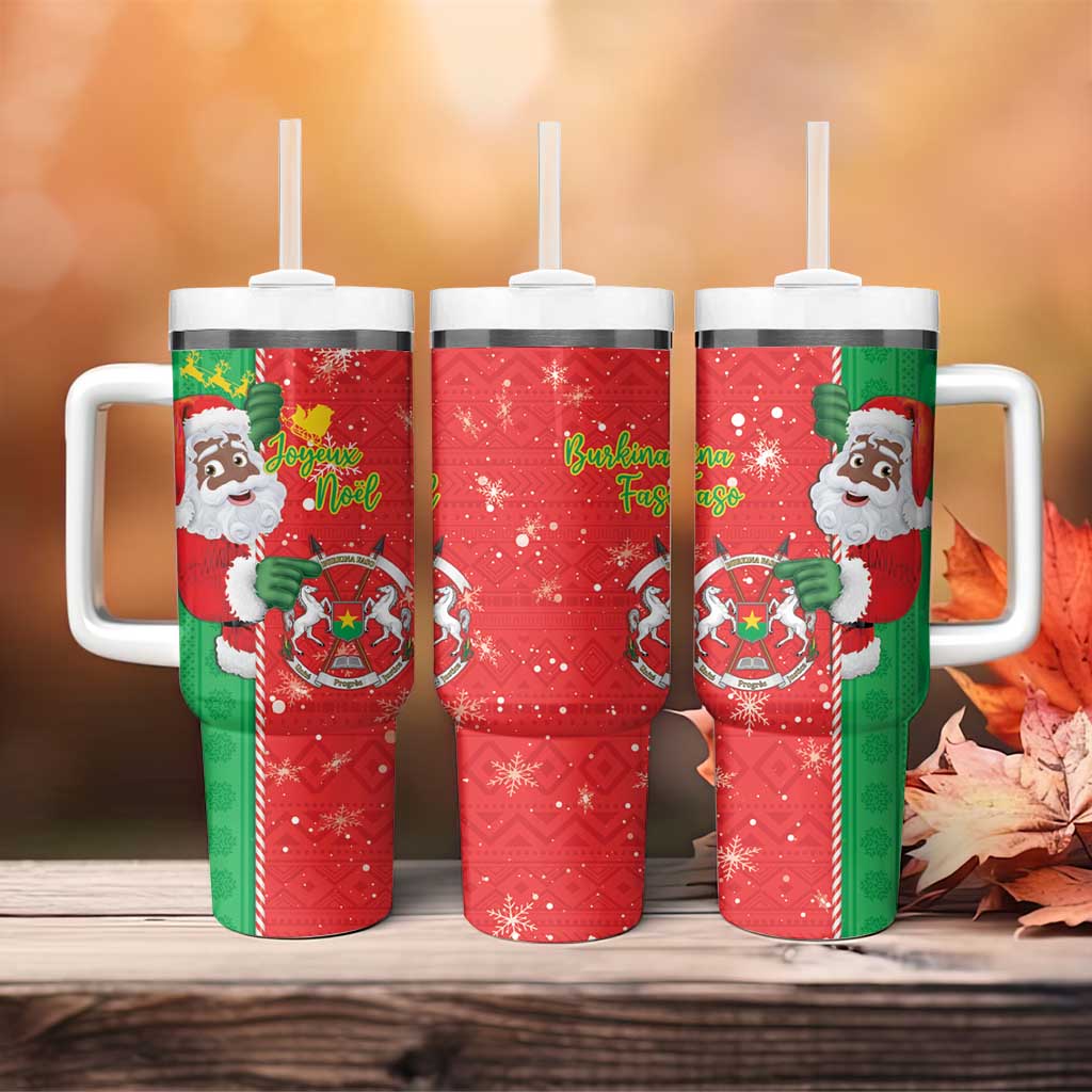Afro Christmas in Burkina Faso Tumbler With Handle Black Santa Joyeux Noel - African Pride