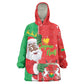 Afro Christmas in Burkina Faso Wearable Blanket Hoodie Black Santa Joyeux Noel - African Pride