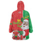 Afro Christmas in Burkina Faso Wearable Blanket Hoodie Black Santa Joyeux Noel - African Pride