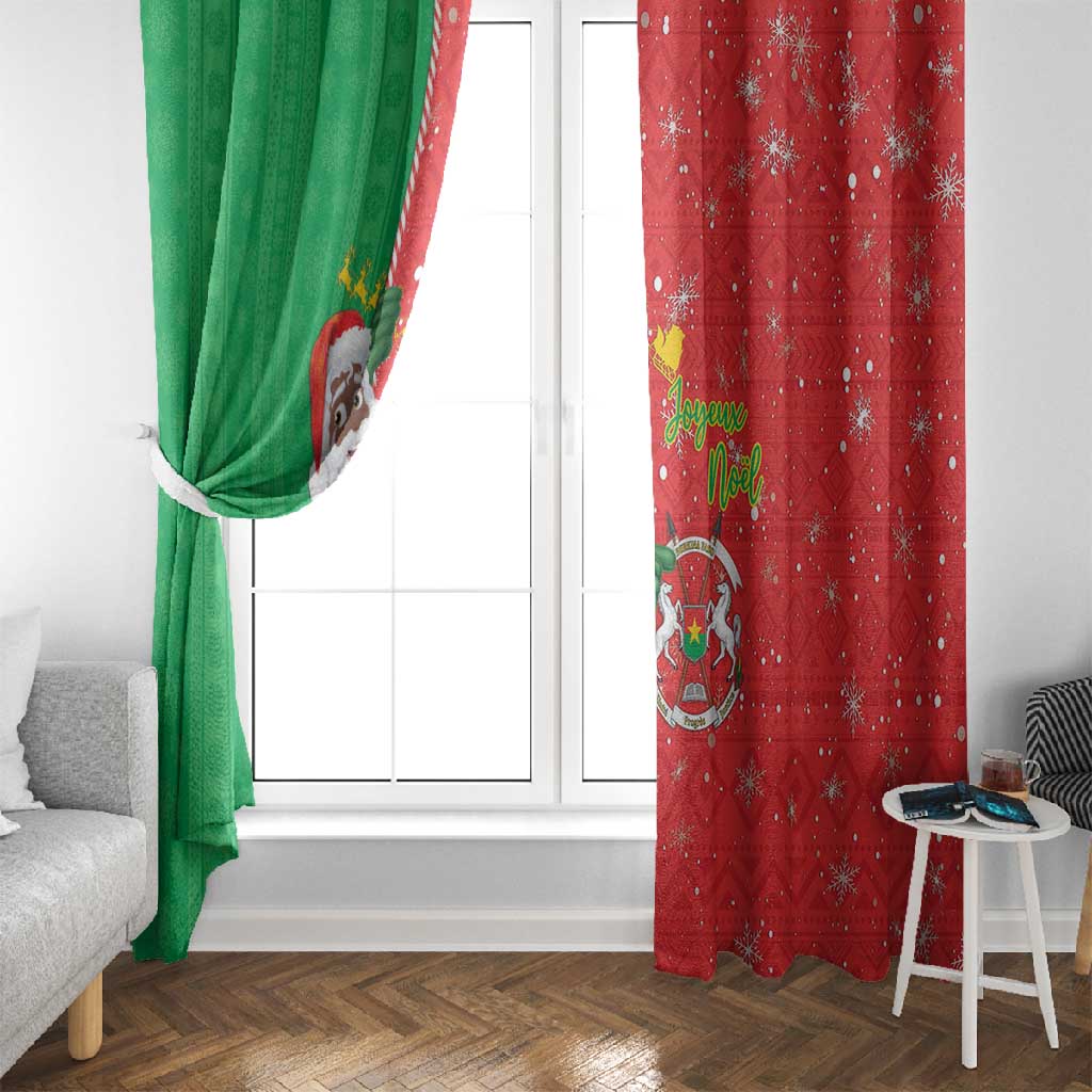 Afro Christmas in Burkina Faso Window Curtain Black Santa Joyeux Noel - African Pride