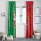 Afro Christmas in Burkina Faso Window Curtain Black Santa Joyeux Noel - African Pride