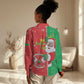 Afro Christmas in Burkina Faso Women Casual Shirt Black Santa Joyeux Noel - African Pride