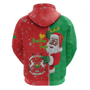 Afro Christmas in Burkina Faso Zip Hoodie Black Santa Joyeux Noel - African Pride