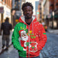 Afro Christmas in Burkina Faso Zip Hoodie Black Santa Joyeux Noel - African Pride