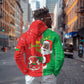 Afro Christmas in Burkina Faso Zip Hoodie Black Santa Joyeux Noel - African Pride