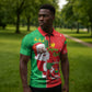 Burkina Faso Christmas Zipper Polo Shirt Black Santa Joyeux Noel