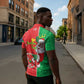 Burkina Faso Christmas Zipper Polo Shirt Black Santa Joyeux Noel
