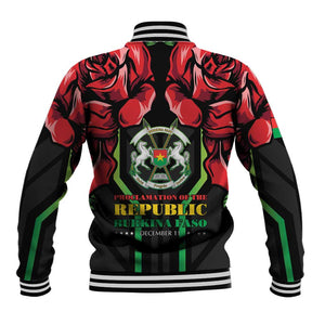 Afro Burkina Faso Republic Day Baseball Jacket Coat Of Arms With Rose - Sporty Style - African Pride