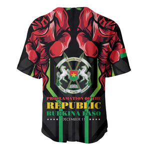 Afro Burkina Faso Republic Day Baseball Jersey Coat Of Arms With Rose - Sporty Style - African Pride