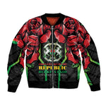 Afro Burkina Faso Republic Day Bomber Jacket Coat Of Arms With Rose - Sporty Style - African Pride