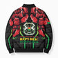 Burkina Faso Republic Day Bomber Puffer Jacket Coat Of Arms With Rose