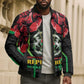 Burkina Faso Republic Day Bomber Puffer Jacket Coat Of Arms With Rose