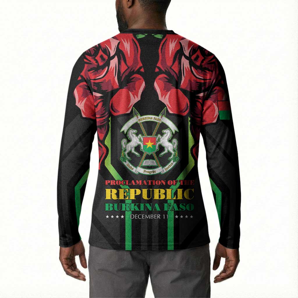 Burkina Faso Republic Day Button Sweatshirt Coat Of Arms With Rose