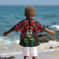 Afro Burkina Faso Republic Day Kid Hawaiian Shirt Coat Of Arms With Rose - Sporty Style - African Pride