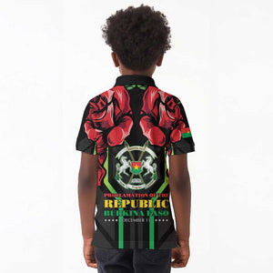 Afro Burkina Faso Republic Day Kid Polo Shirt Coat Of Arms With Rose - Sporty Style - African Pride