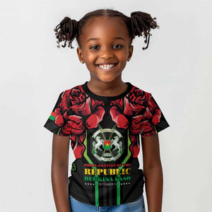 Afro Burkina Faso Republic Day Kid T shirt Coat Of Arms With Rose - Sporty Style - African Pride