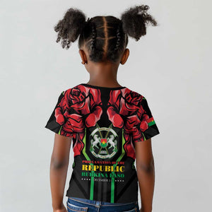 Afro Burkina Faso Republic Day Kid T shirt Coat Of Arms With Rose - Sporty Style - African Pride