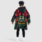 Afro Burkina Faso Republic Day Kid Wearable Blanket Hoodie Coat Of Arms With Rose - Sporty Style - African Pride