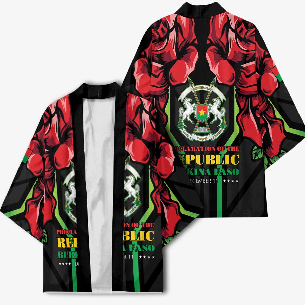 Burkina Faso Republic Day Kimono Coat Of Arms With Rose