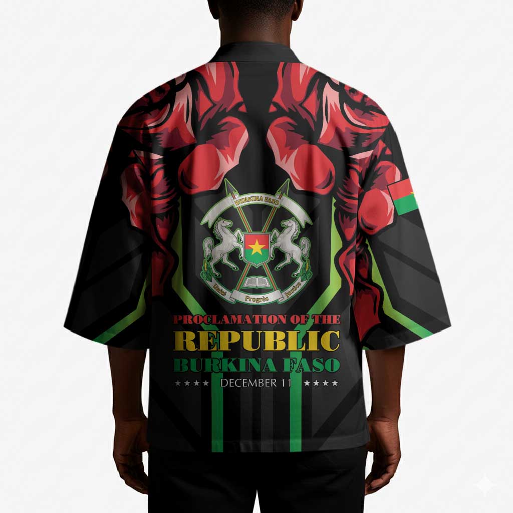 Burkina Faso Republic Day Kimono Coat Of Arms With Rose