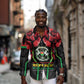 Afro Burkina Faso Republic Day Long Sleeve Button Shirt Coat Of Arms With Rose - Sporty Style - African Pride