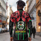 Afro Burkina Faso Republic Day Long Sleeve Button Shirt Coat Of Arms With Rose - Sporty Style - African Pride