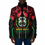 Burkina Faso Republic Day Padded Jacket Coat Of Arms With Rose