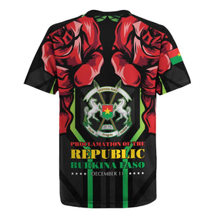 Afro Burkina Faso Republic Day Rugby Jersey Coat Of Arms With Rose - Sporty Style - African Pride