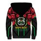 Afro Burkina Faso Republic Day Sherpa Hoodie Coat Of Arms With Rose - Sporty Style - African Pride