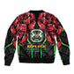Afro Burkina Faso Republic Day Sleeve Zip Bomber Jacket Coat Of Arms With Rose - Sporty Style - African Pride