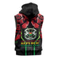 Afro Burkina Faso Republic Day Sleeveless Hoodie Coat Of Arms With Rose - Sporty Style - African Pride