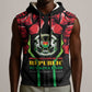 Afro Burkina Faso Republic Day Sleeveless Hoodie Coat Of Arms With Rose - Sporty Style - African Pride