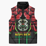 Burkina Faso Republic Day Sleeveless Puffer Jacket Coat Of Arms With Rose