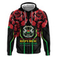 Afro Burkina Faso Republic Day Zip Hoodie Coat Of Arms With Rose - Sporty Style - African Pride