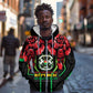 Afro Burkina Faso Republic Day Zip Hoodie Coat Of Arms With Rose - Sporty Style - African Pride