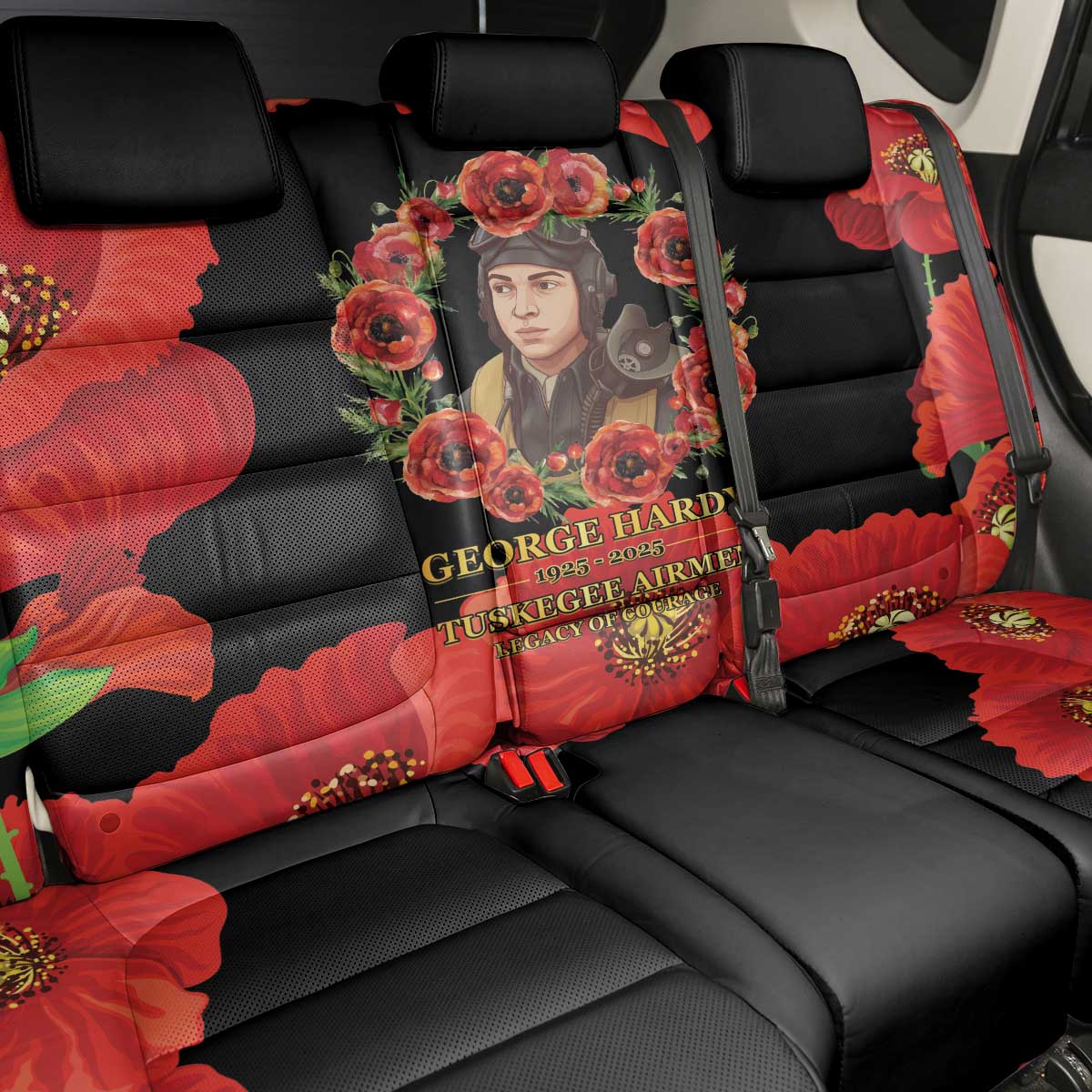 George Hardy Tuskegee Red Tail Pilots Back Car Seat Cover Legacy of Courage - African Pride