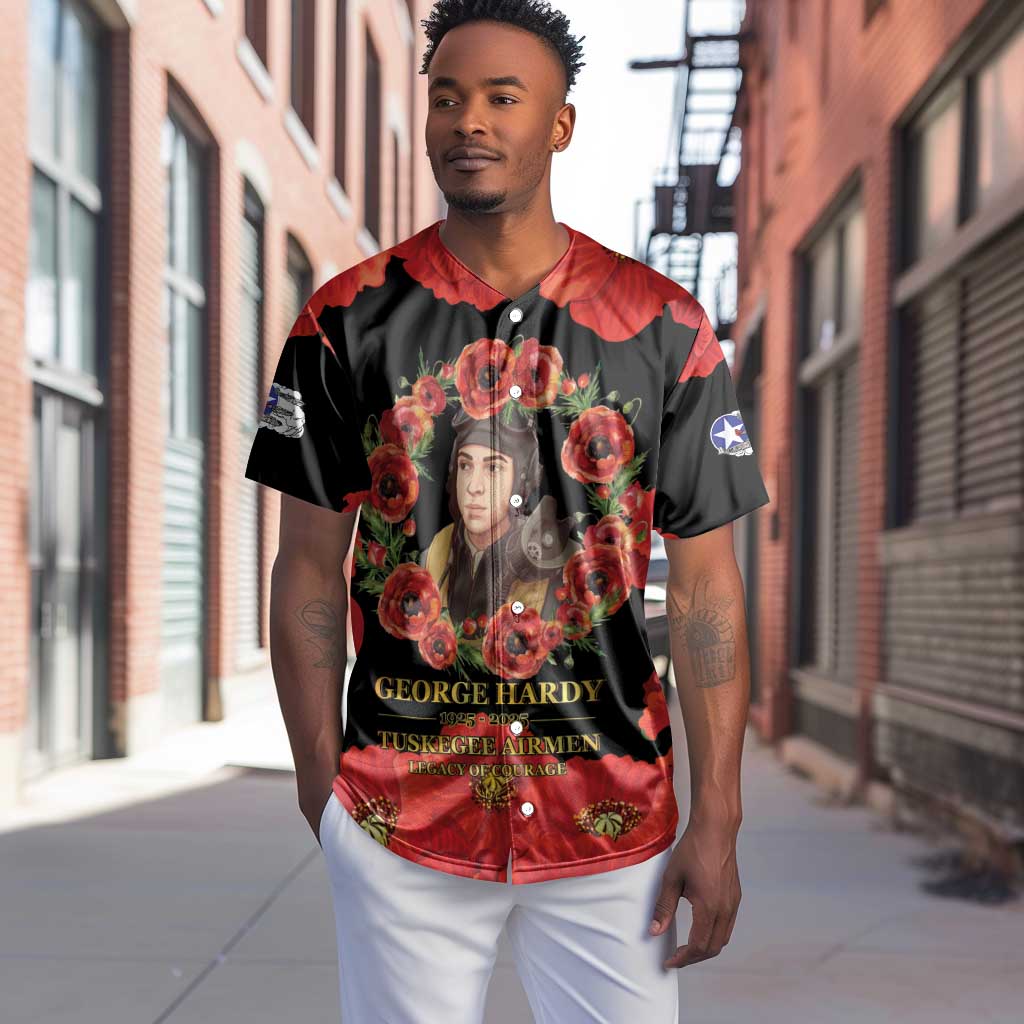 George Hardy Tuskegee Red Tail Pilots Baseball Jersey Legacy of Courage - African Pride