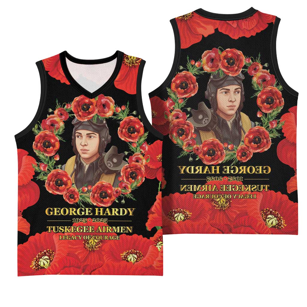 George Hardy Tuskegee Red Tail Pilots Basketball Jersey Legacy of Courage - African Pride