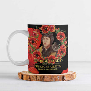 George Hardy Tuskegee Memorial Ceramic Mug Red Tail Pilots Legacy of Courage