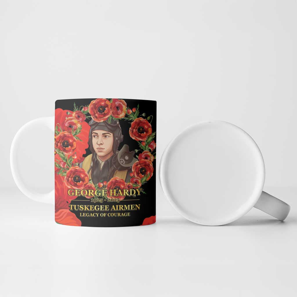 George Hardy Tuskegee Memorial Ceramic Mug Red Tail Pilots Legacy of Courage