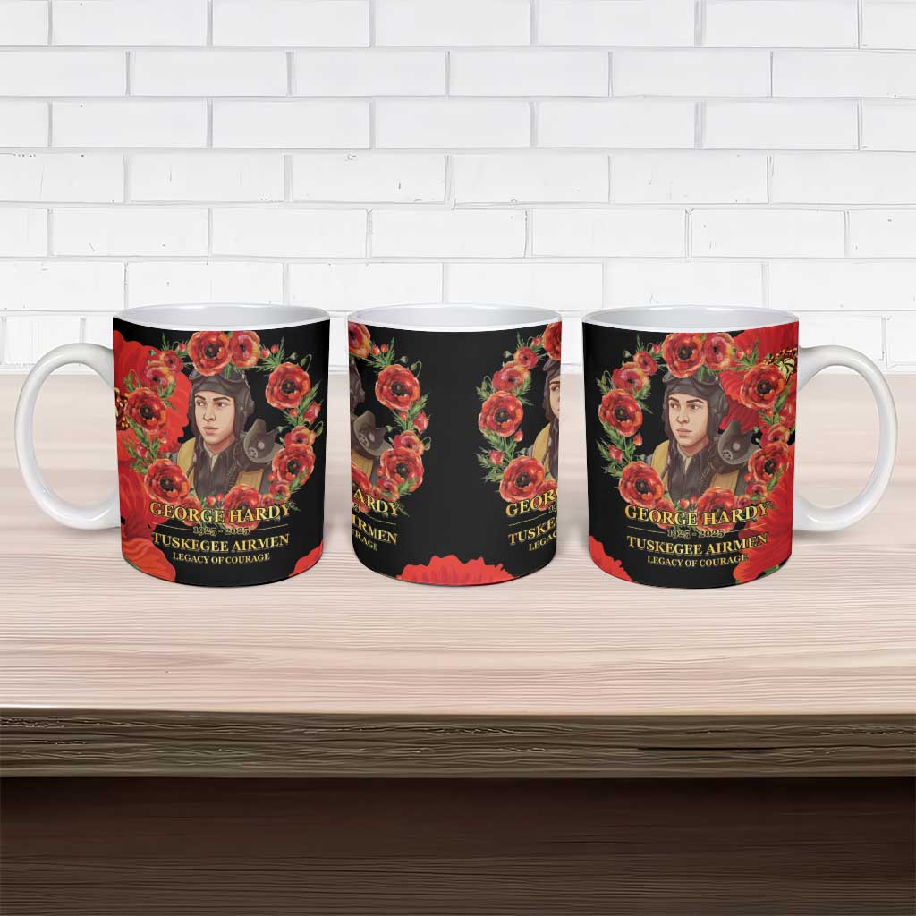 George Hardy Tuskegee Memorial Ceramic Mug Red Tail Pilots Legacy of Courage