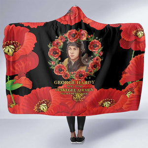 George Hardy Tuskegee Red Tail Pilots Hooded Blanket Legacy of Courage - African Pride